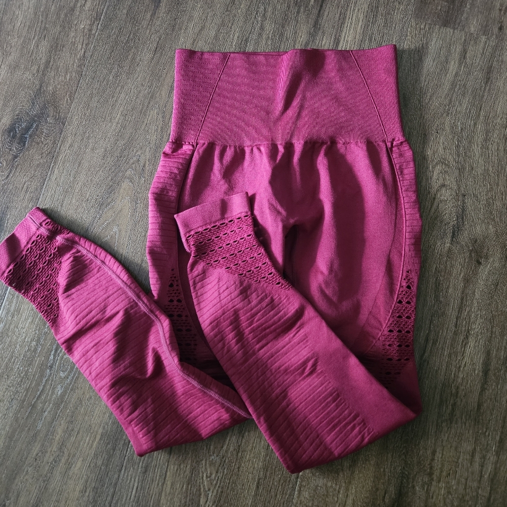 Magenta, Mauve And Black Leggings